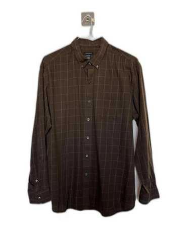 Van Heusen Chocolate Brown Checkered Dress Shirt V