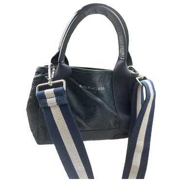 Balenciaga Navy cabas leather handbag