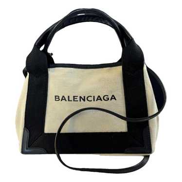 Balenciaga Navy cabas cloth tote