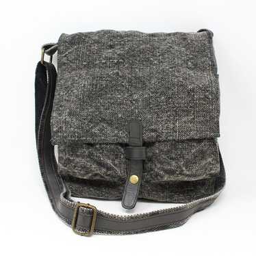 Vintage Addiction Jute Messenger Crossbody Bag Bl… - image 1