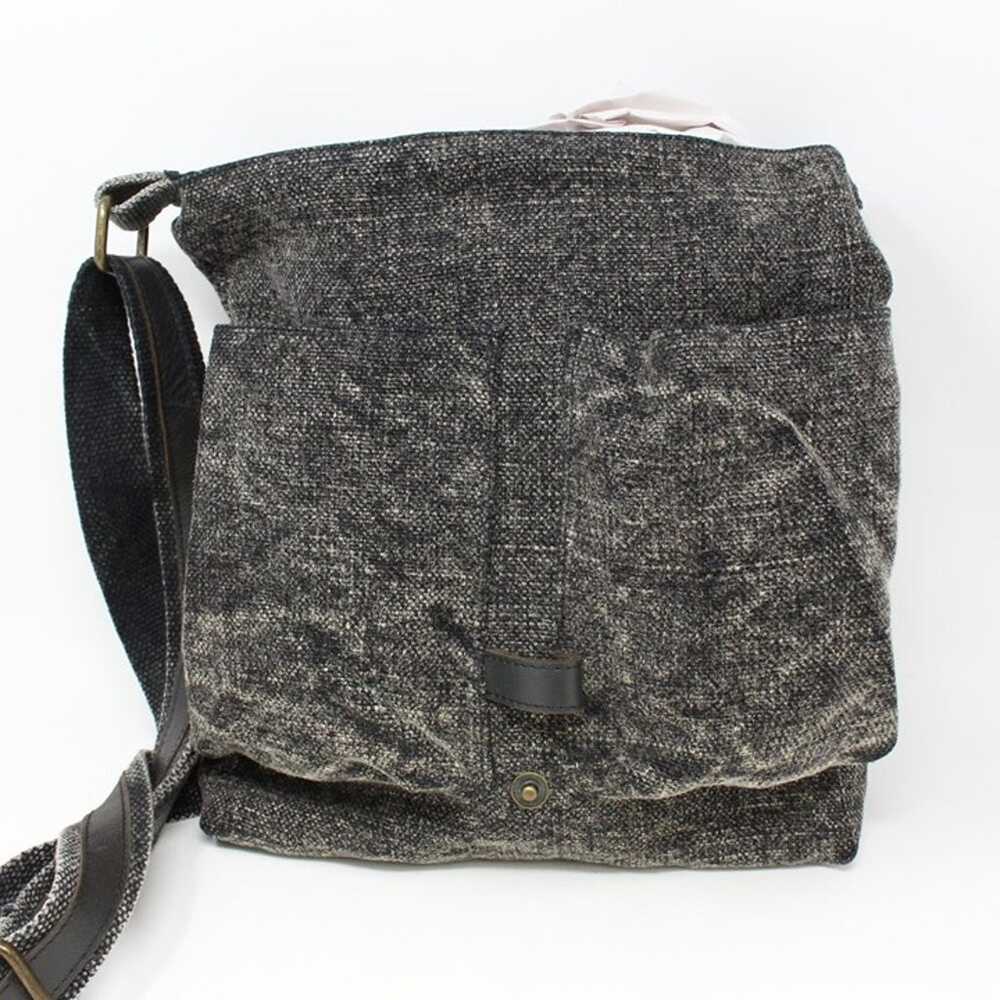 Vintage Addiction Jute Messenger Crossbody Bag Bl… - image 2