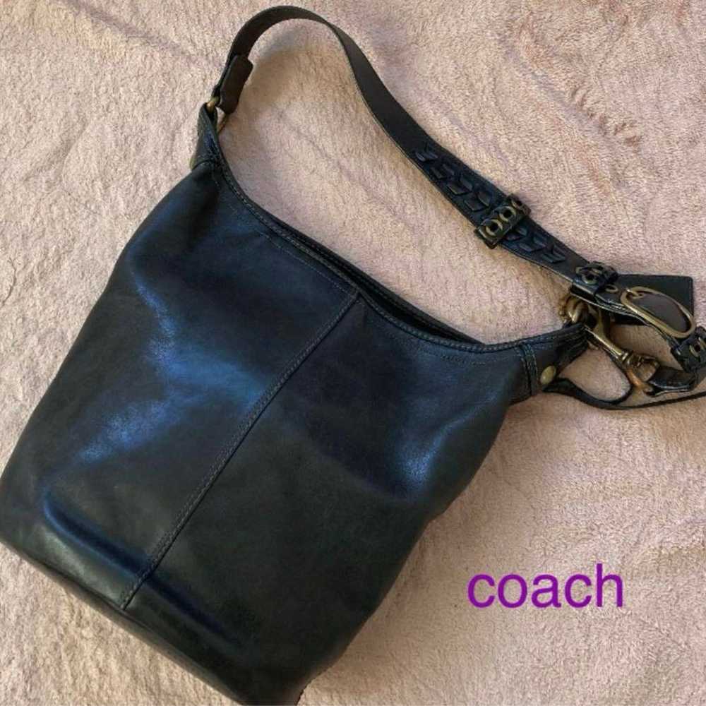 Old Coach Leather Shoulder Bag - image 1