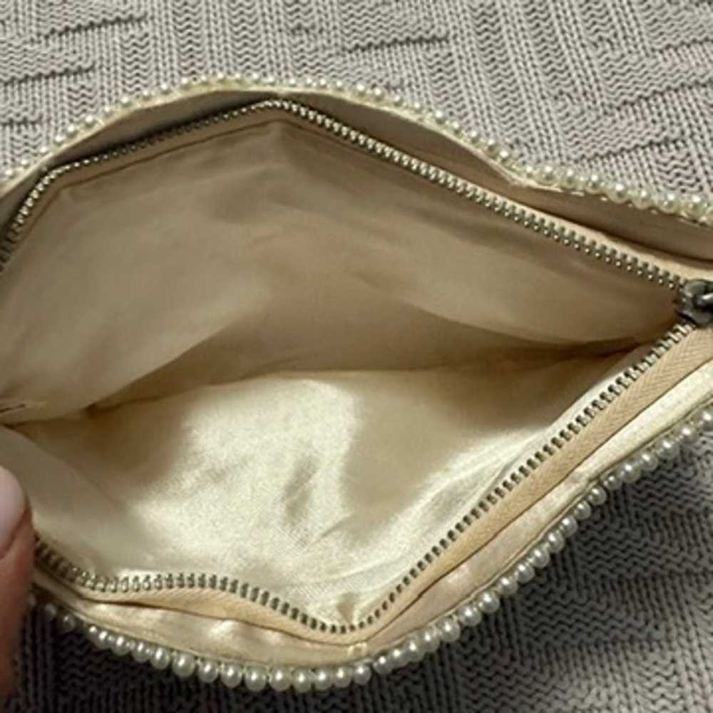 Vintage faux pearl beaded evening clutch - image 4