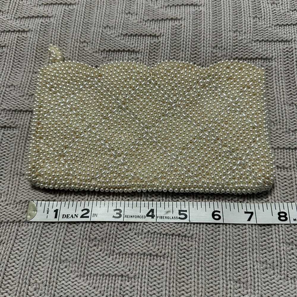 Vintage faux pearl beaded evening clutch - image 6