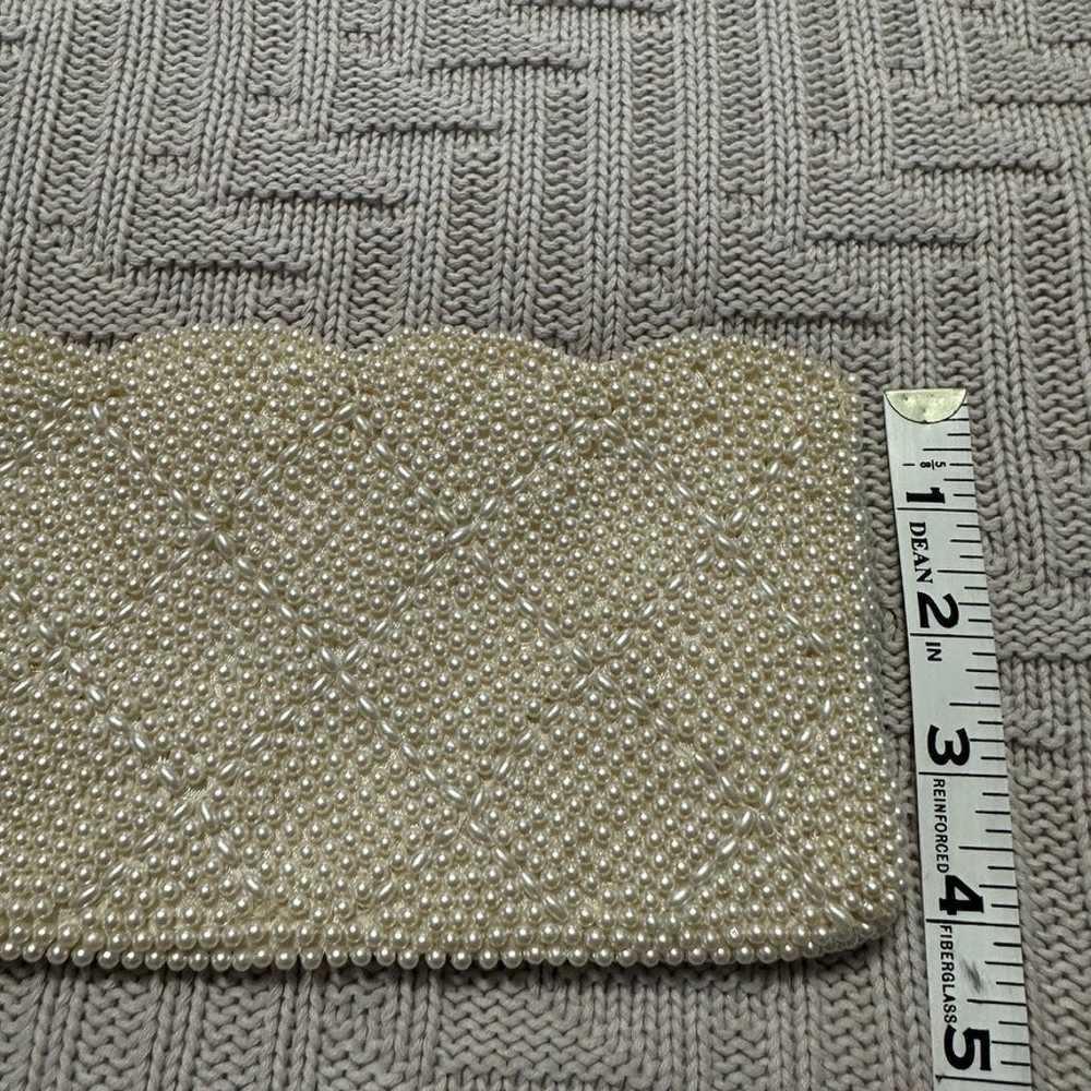 Vintage faux pearl beaded evening clutch - image 7