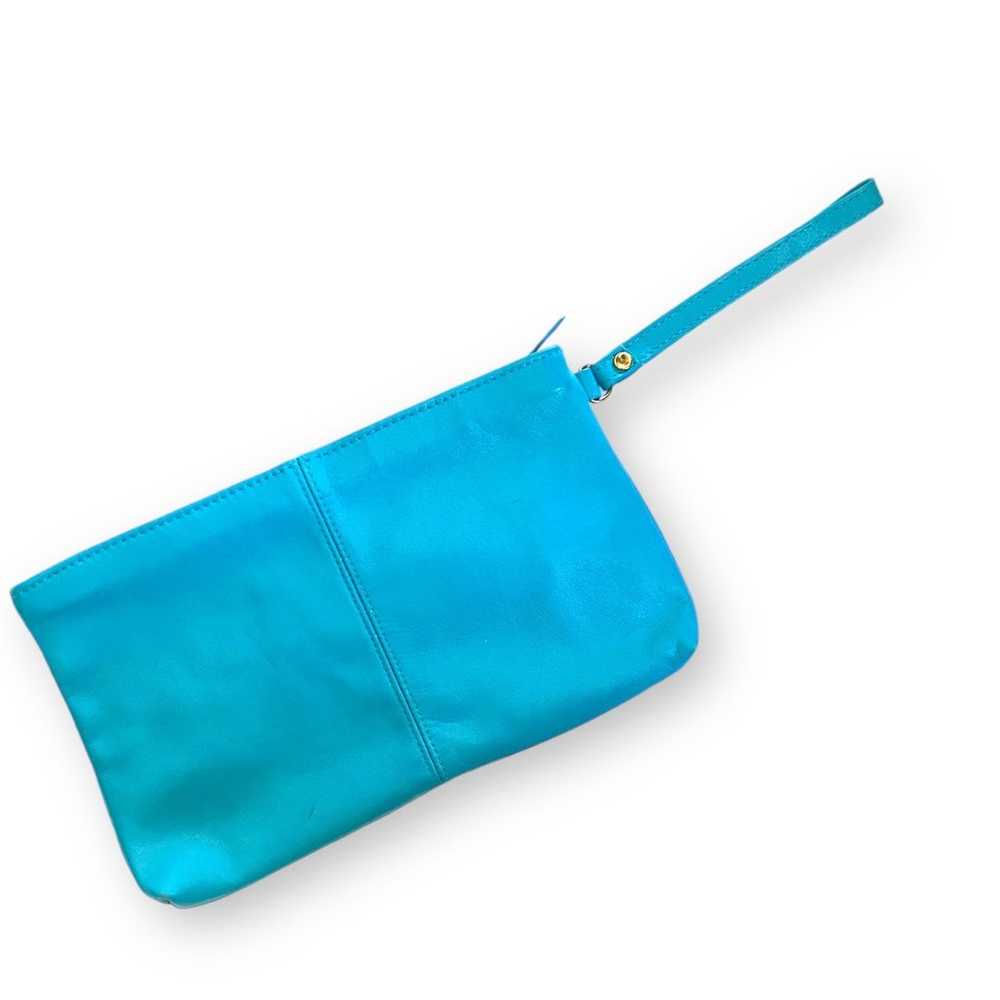 VNTG Wristlet Clutch Bag Purse Sz S Turquoise Blu… - image 2