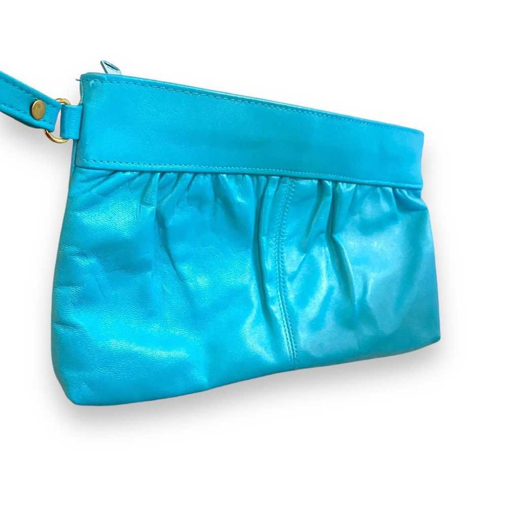 VNTG Wristlet Clutch Bag Purse Sz S Turquoise Blu… - image 3