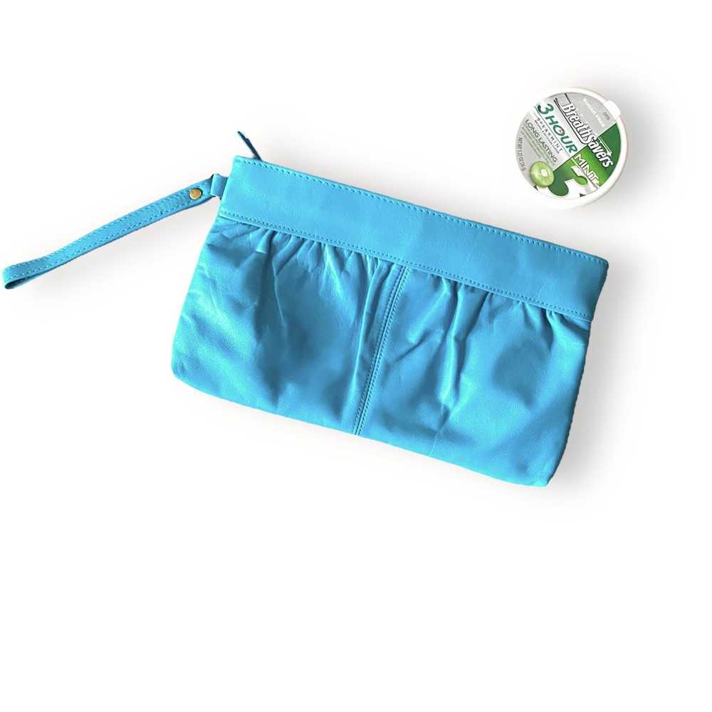 VNTG Wristlet Clutch Bag Purse Sz S Turquoise Blu… - image 5