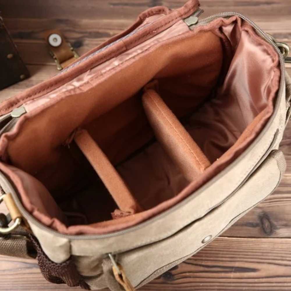 Personalized Canvas Leather Camera Bag, Camera Sa… - image 1