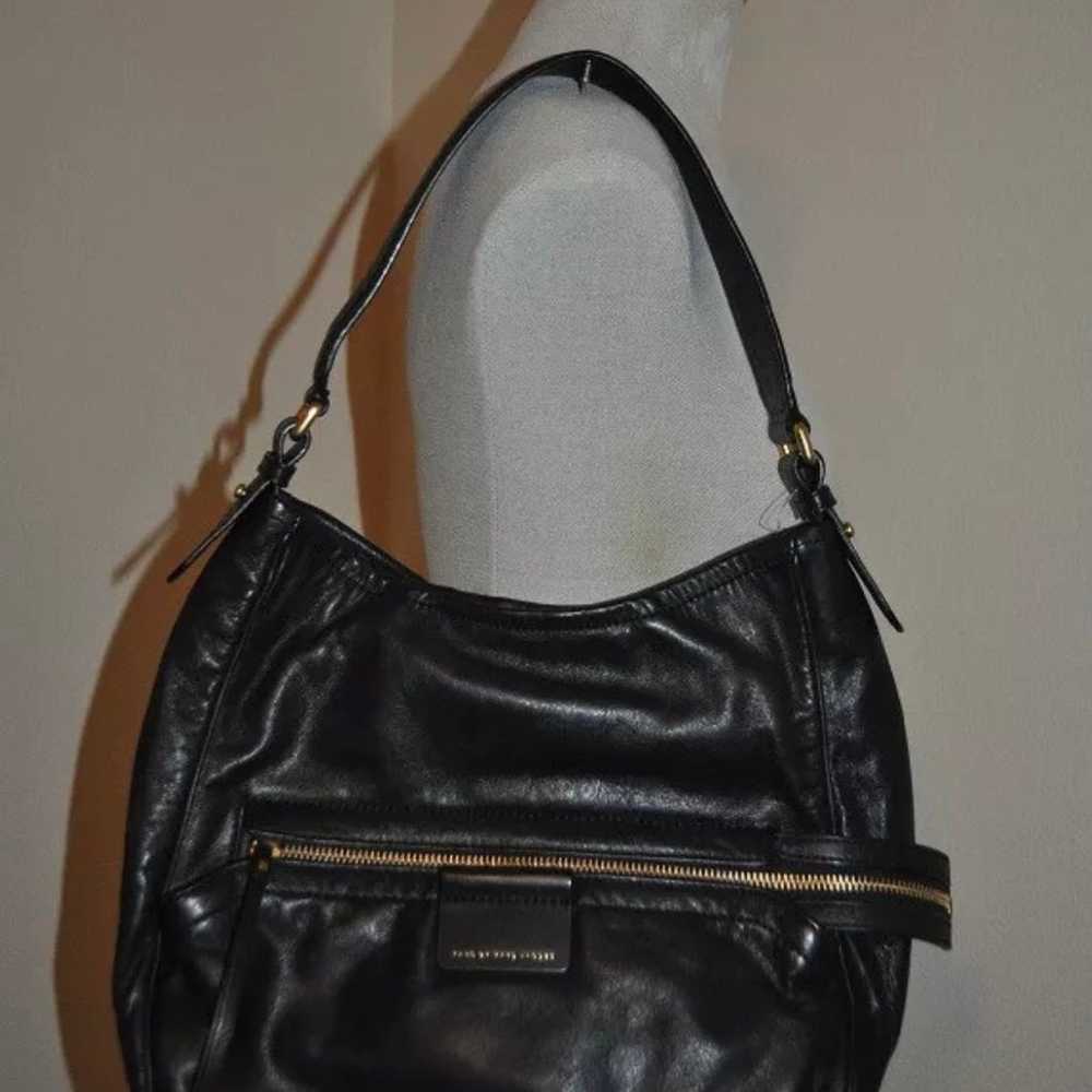 MARC BY MARC JACOBS Moto BLACK Leather Hobo Handb… - image 11