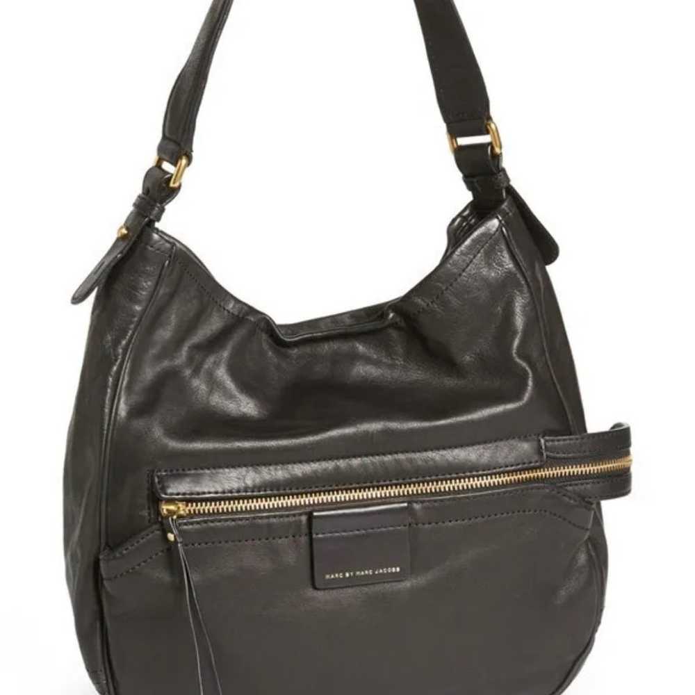 MARC BY MARC JACOBS Moto BLACK Leather Hobo Handb… - image 2