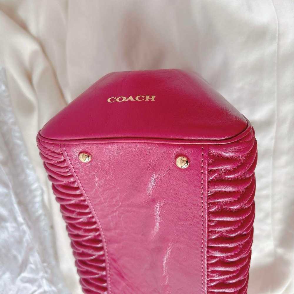 COACH Pink Leather Handbag - image 4