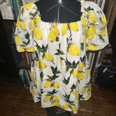 Code X Mode luxe lemon print kidcore puffy mini d… - image 1