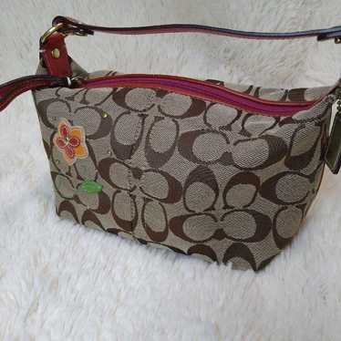 Rare [coach] flower motif accessory pouch handbag. - image 1