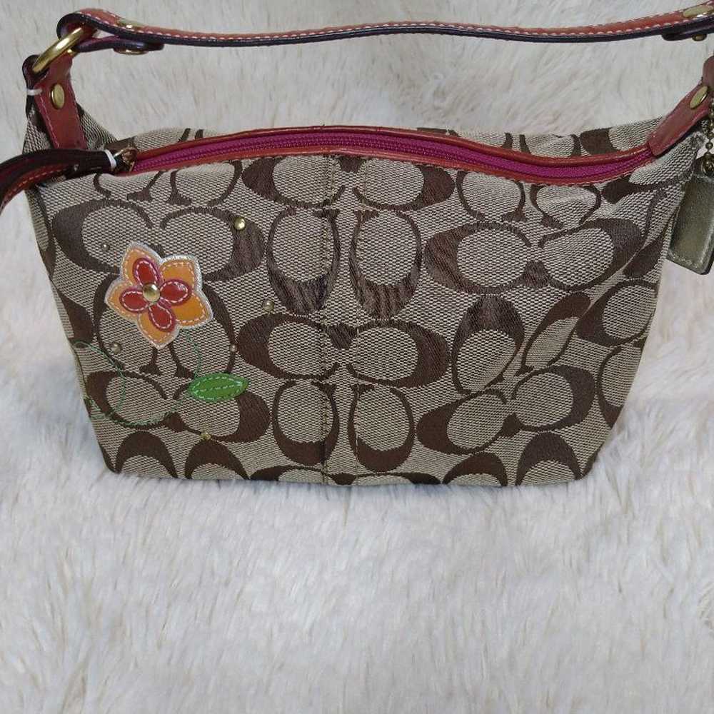 Rare [coach] flower motif accessory pouch handbag. - image 2