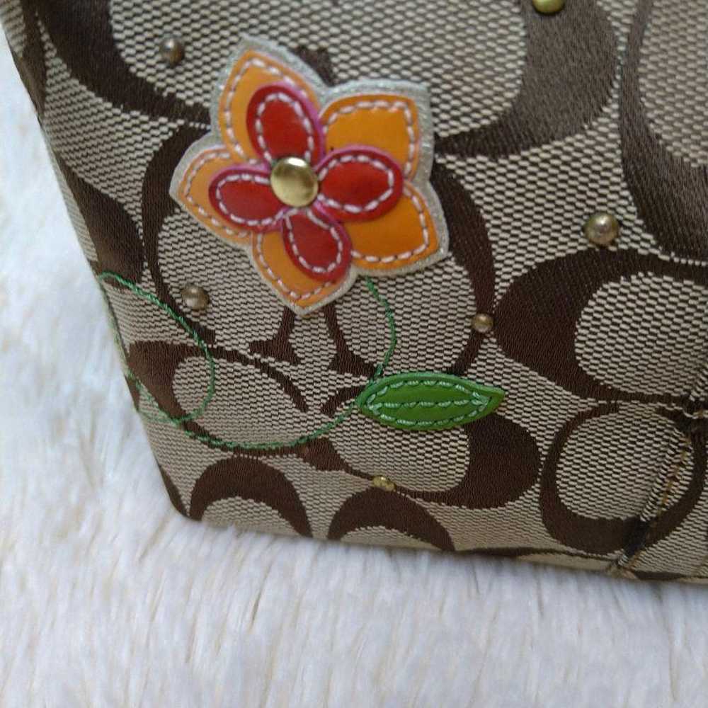 Rare [coach] flower motif accessory pouch handbag. - image 9