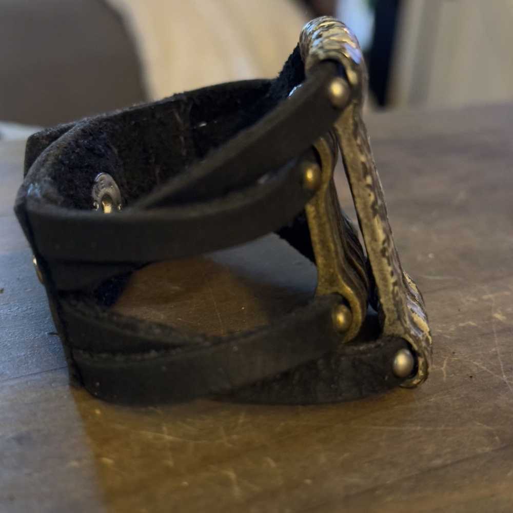 Other Leatherock hammered link wide leather brace… - image 7