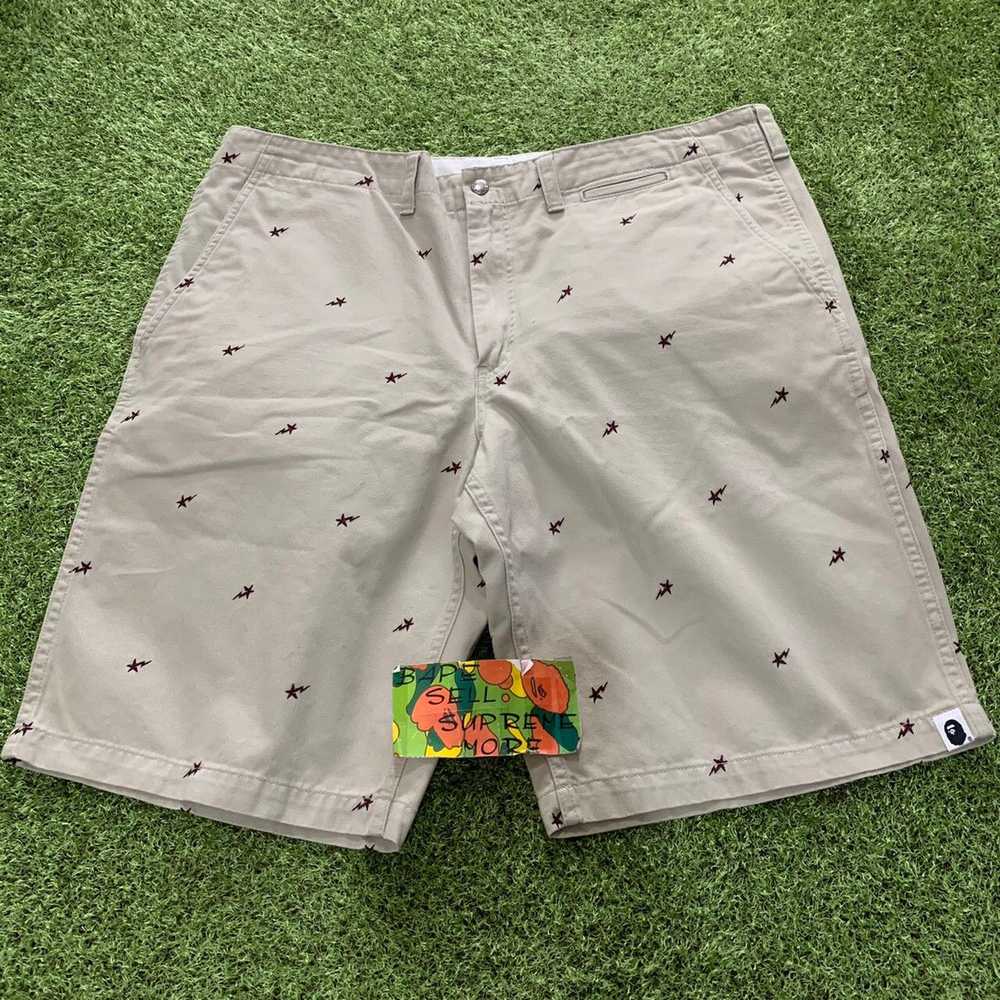 BAPE Sta embroidery shorts beige - image 1