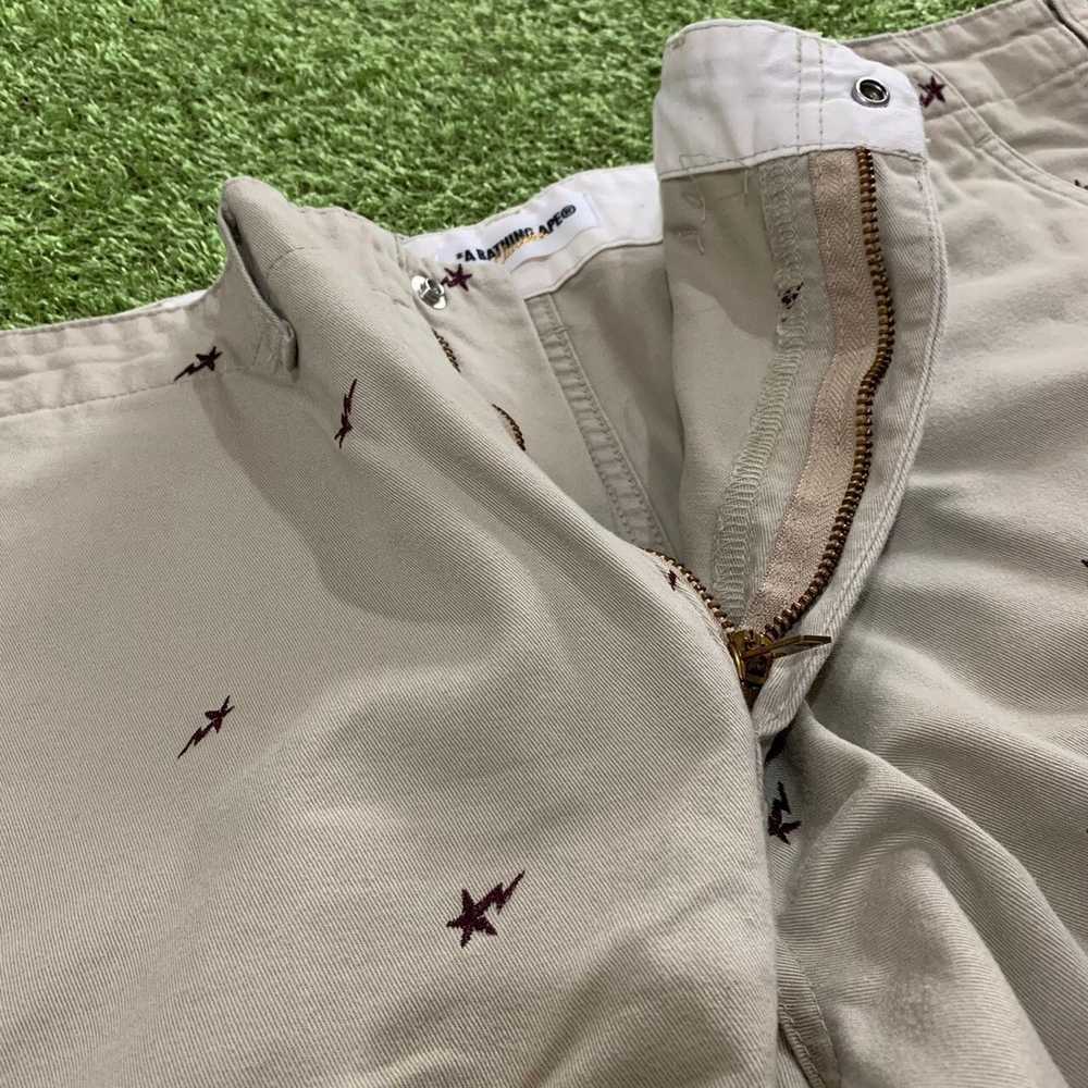 BAPE Sta embroidery shorts beige - image 3