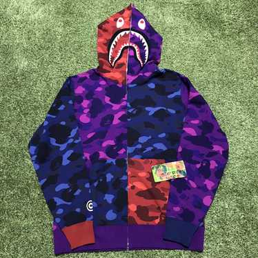 BAPE Shark Mix crazy Camo Full Zip Hoodie - image 1