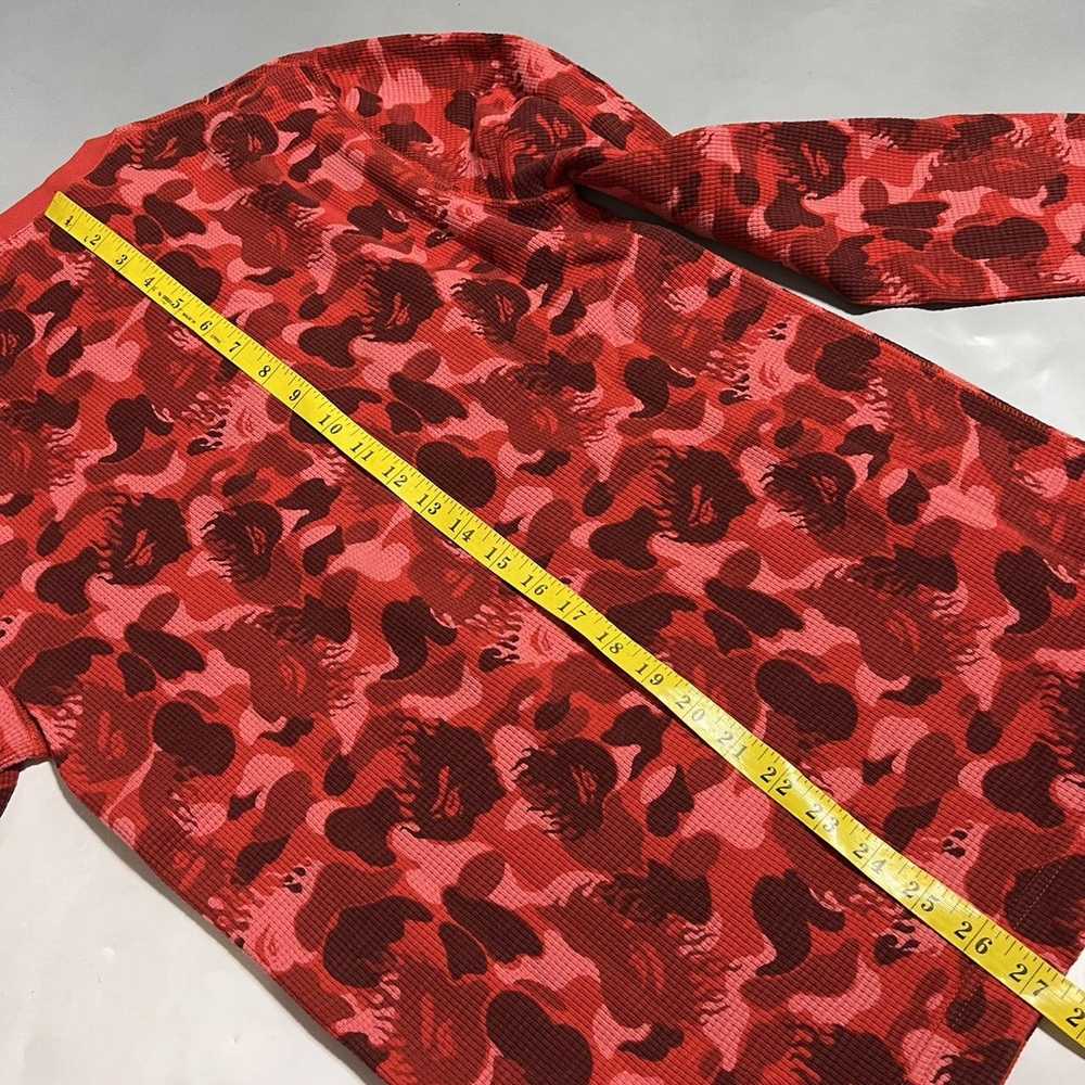 BAPE Fire camo Red waffle long TEE - image 6