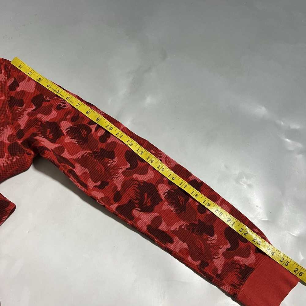 BAPE Fire camo Red waffle long TEE - image 7