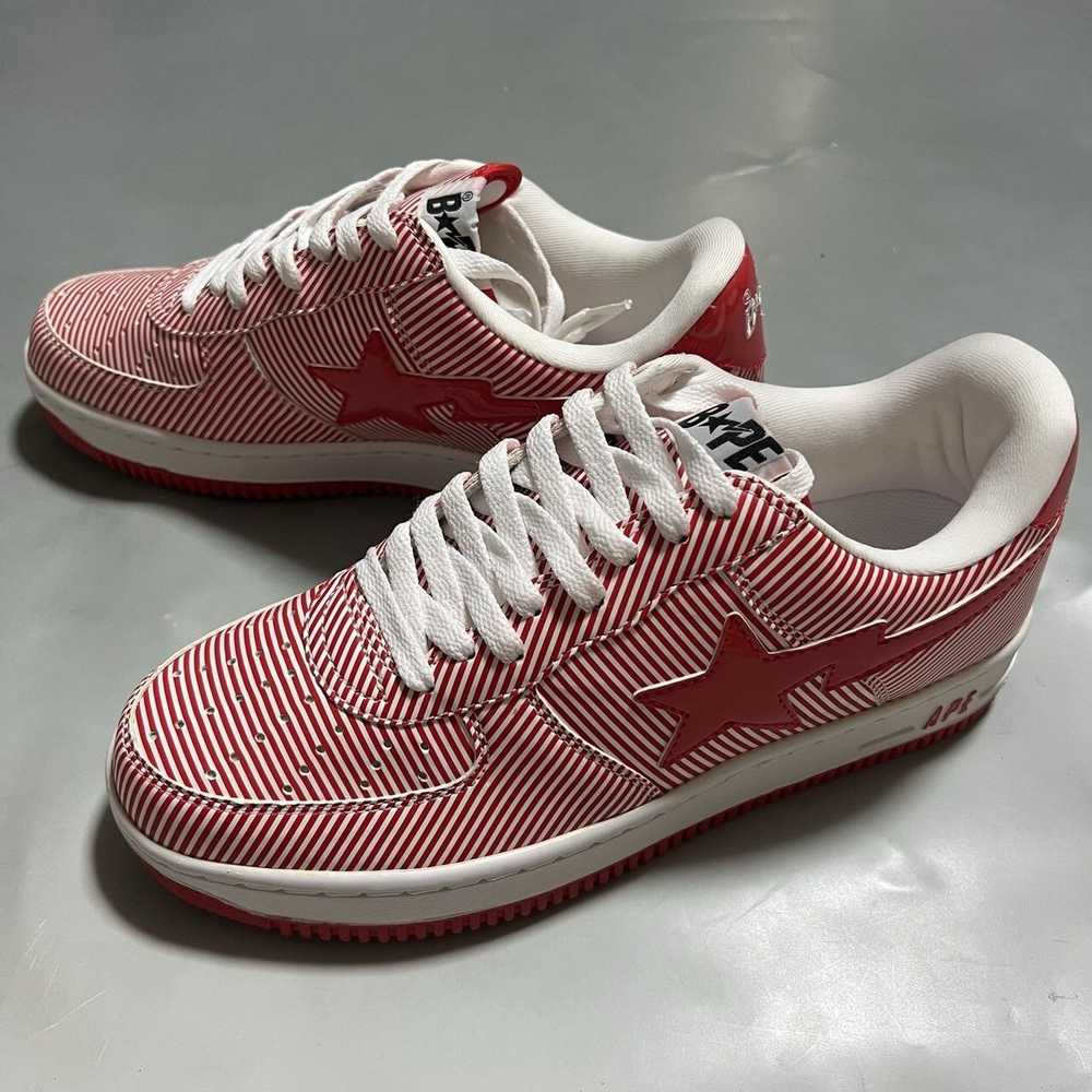 2007 BAPE Sta striped/Red/White patent leather - image 2