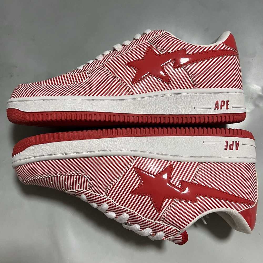 2007 BAPE Sta striped/Red/White patent leather - image 3