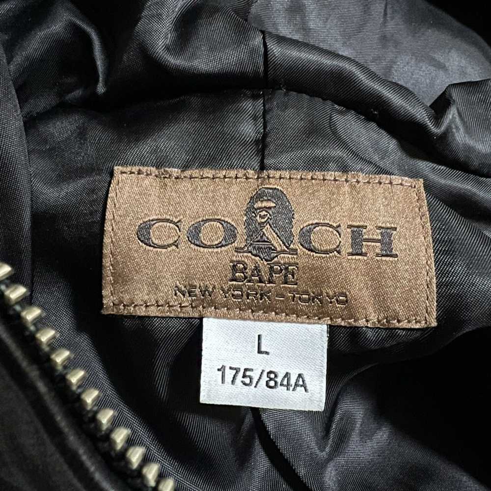 BAPE x coach shark full zip hoodie leather jacket… - image 10