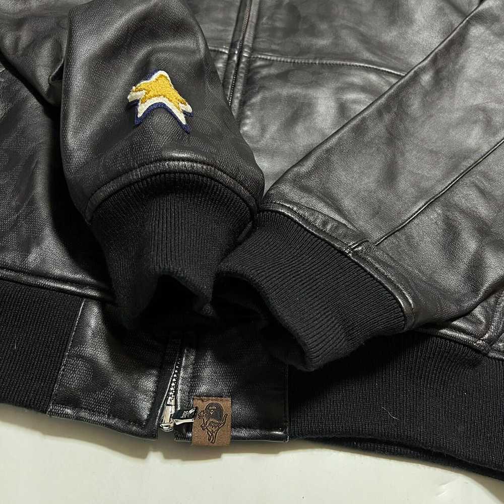 BAPE x coach shark full zip hoodie leather jacket… - image 2