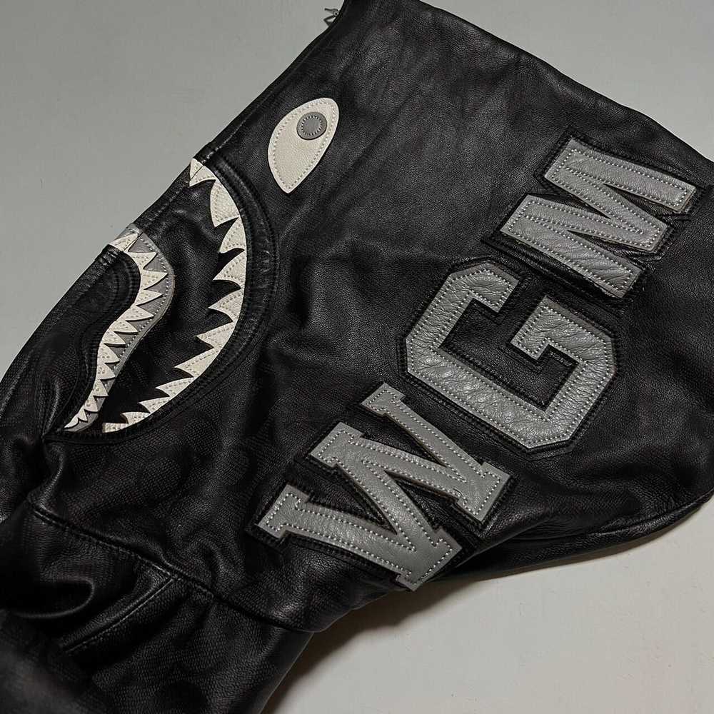 BAPE x coach shark full zip hoodie leather jacket… - image 5