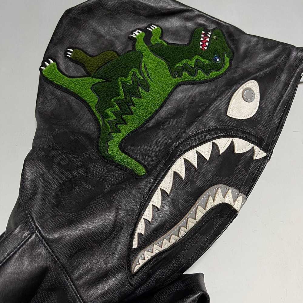 BAPE x coach shark full zip hoodie leather jacket… - image 6