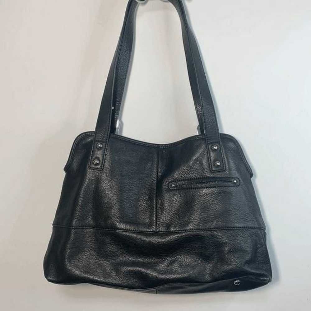 Vintage B Makowsky Black Leather Purse 17x14" - image 9