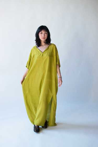 Chartreuse Silk Caftan | Donna Karan