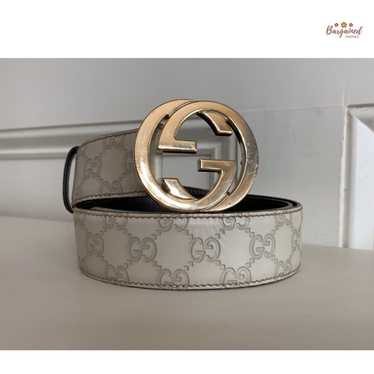 Gucci Gucci Cream Guccissima Leather Gold Interloc