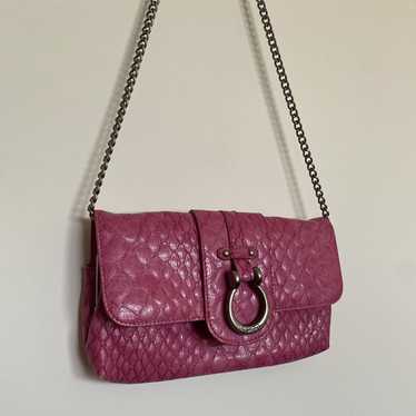 Vintage Y2K Jessica Simpson Pink Faux Snakeskin Pu