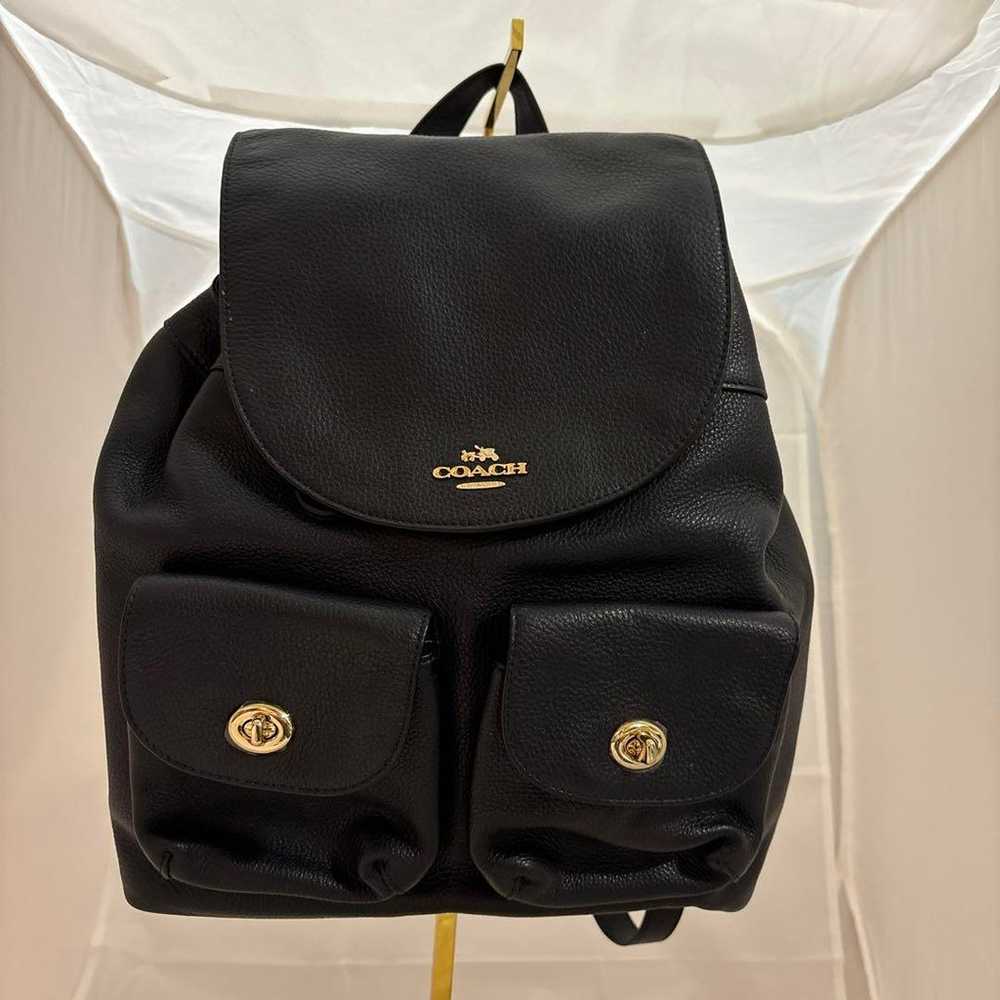 COACH black leather backpack - image 1