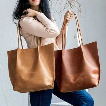 Extra Large tote bag, Shopping leather bag, Tote l