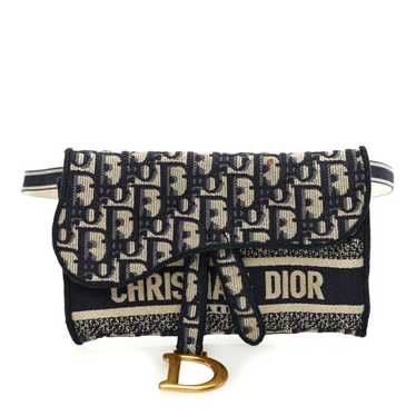 CHRISTIAN DIOR Oblique Slim Saddle Pouch Blue