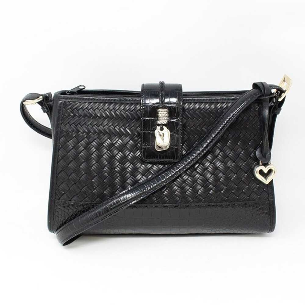 Brighton Brazilian Bree Leather Woven Bag Black - image 1