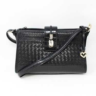 Brighton Brazilian Bree Leather Woven Bag Black - image 1