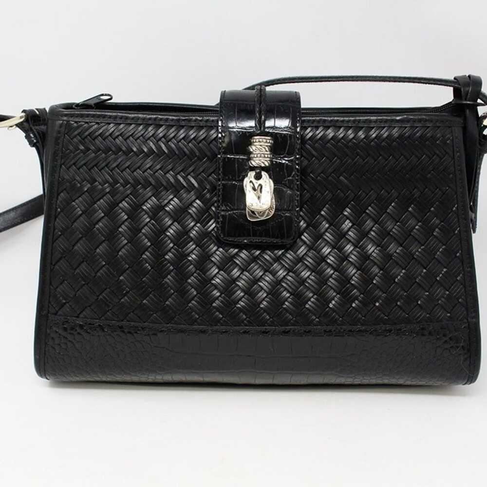 Brighton Brazilian Bree Leather Woven Bag Black - image 3