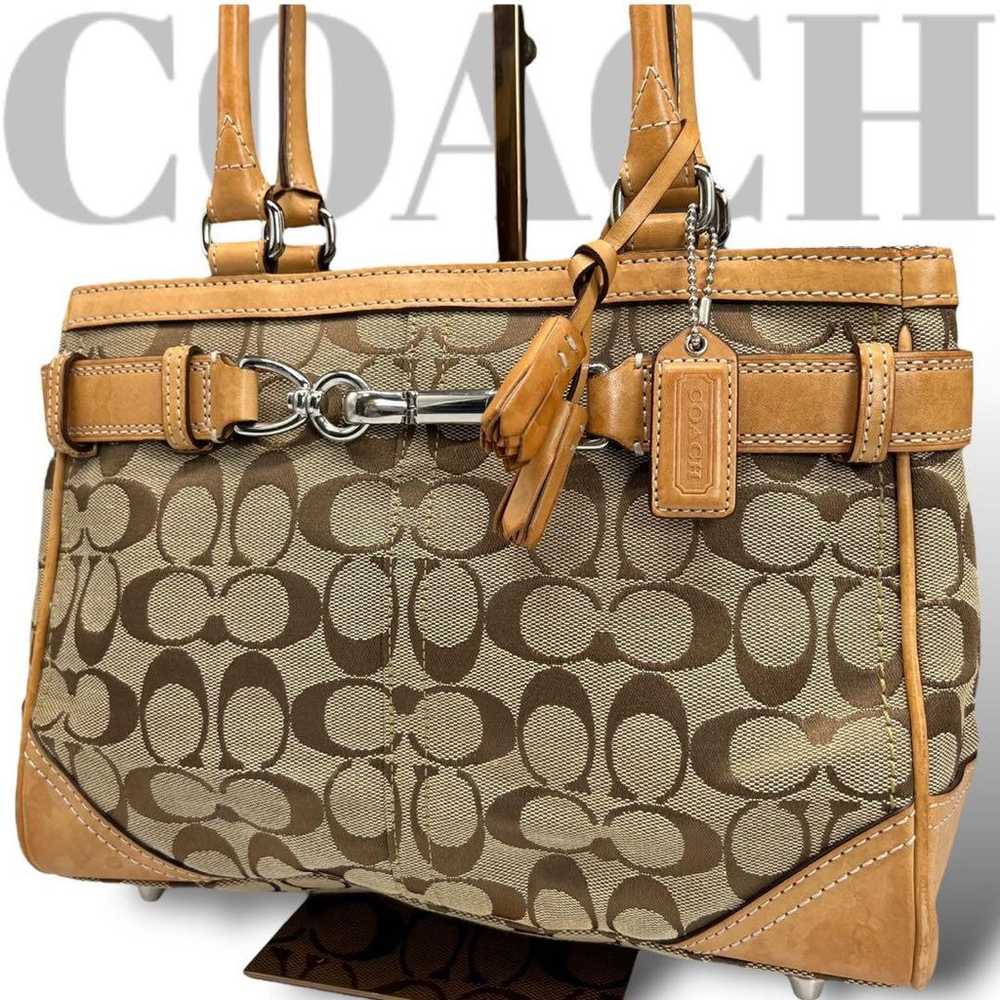 Unused Coach Shoulder Bag Tote Bag Signature Canv… - image 1