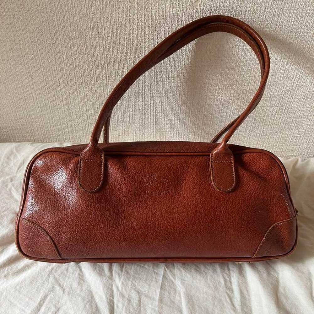 Il Bisonte Mini Boston Bag Rare Leather Brown Imp… - image 1