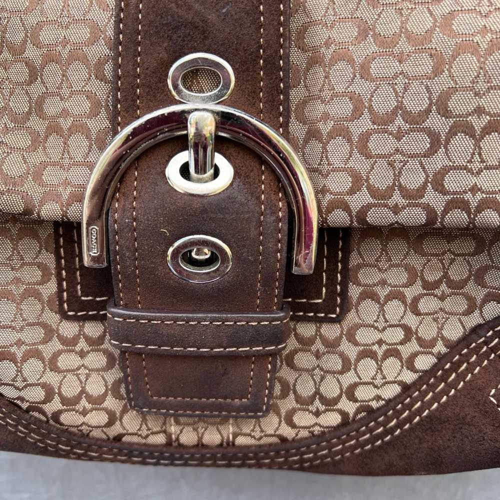 Coach Signature “C” Logo Leather /Jacquard Should… - image 3