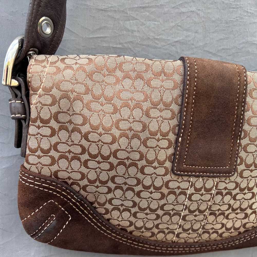 Coach Signature “C” Logo Leather /Jacquard Should… - image 6