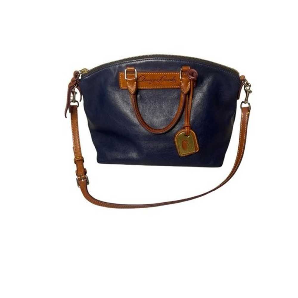 Dooney & Bourke Navy Leather Dillion Satchel - image 1