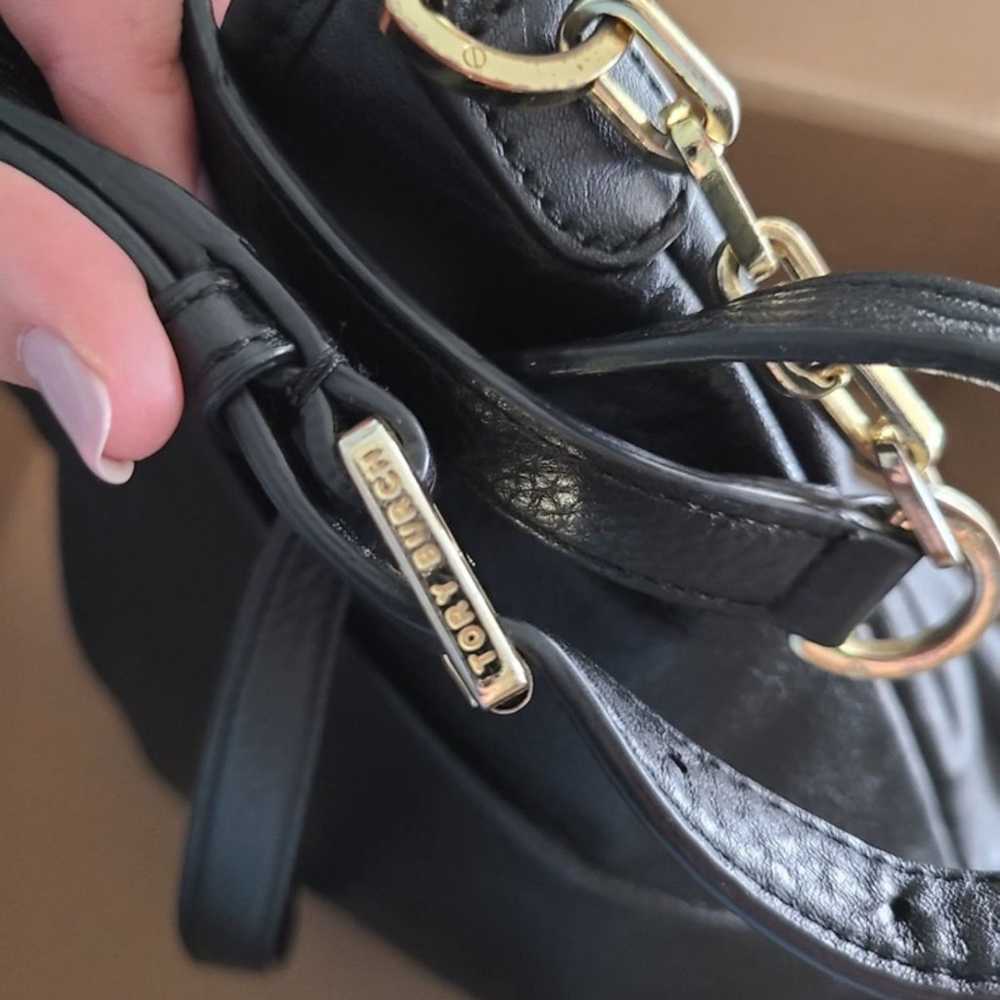 Tory Burch Crossbody Satchel Black EUC - image 5