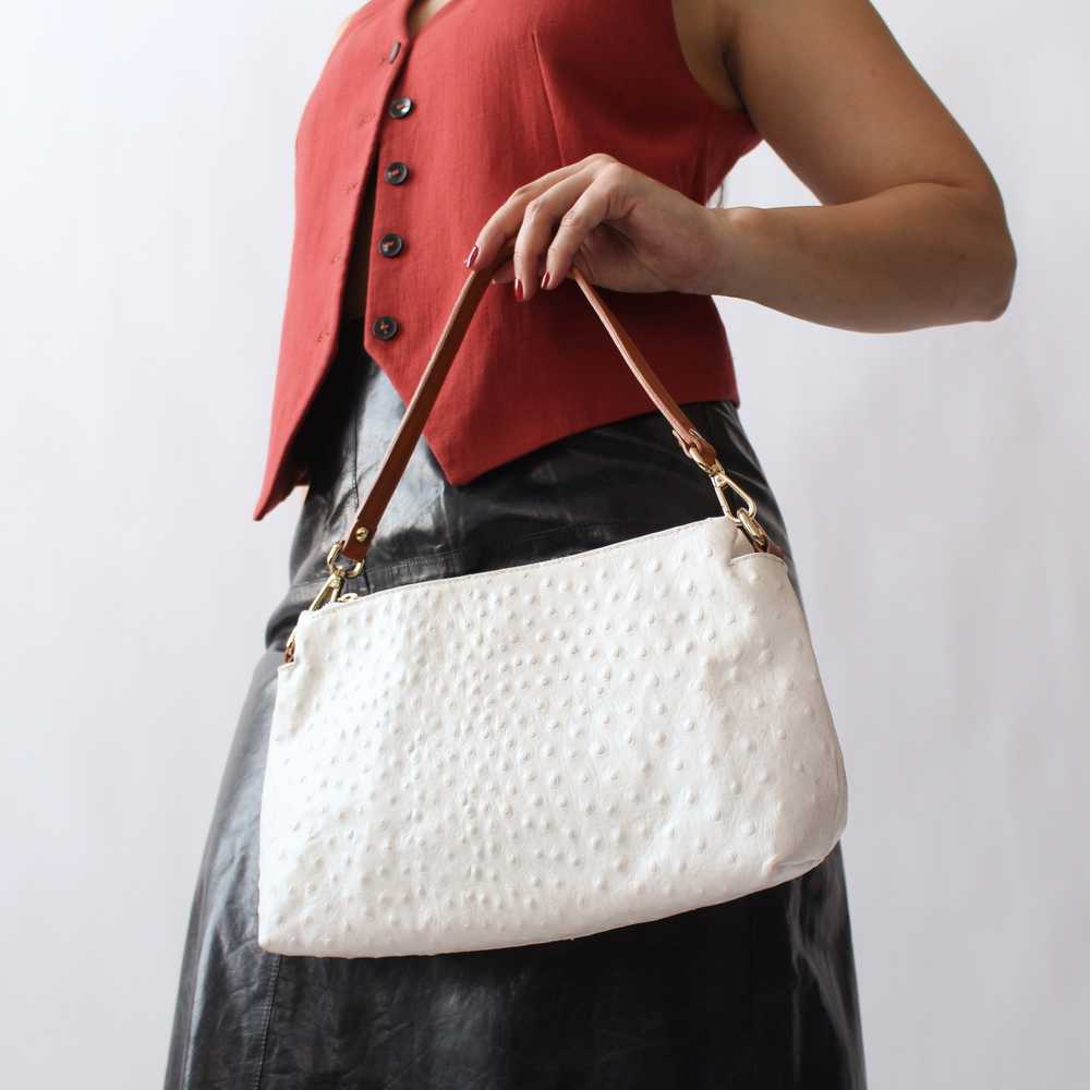 Vintage Italian Leather Ostrich Bag - image 1