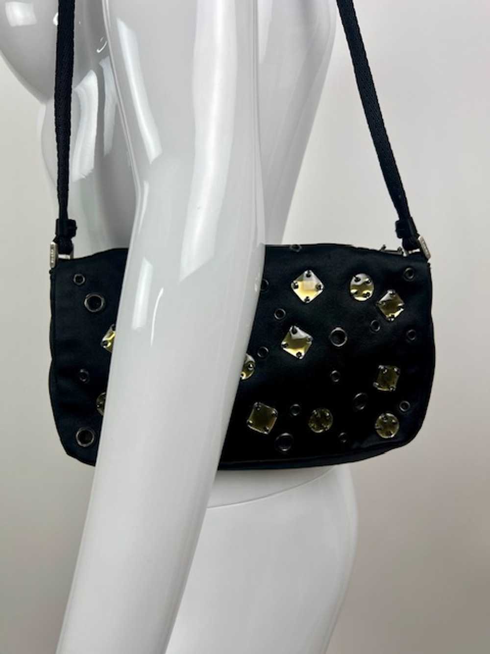 Prada Eyelet & Jewel Satin Shoulder Bag - image 9